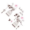 thumbnail image 2 of Inteprter Pegatina de pared de jaula de pájaros de flores, adornos de pared interesantes para el hogar, calcomanía autoadhesiva impresa para Decoración del hogar, 2 of 6