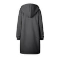 thumbnail image 5 of VINUSLI Zip Up Hoodie for Women Fall Long Tunic Sweatshirt Plus Size Casual Long Hoodies Comfortable Knee Length Fleece Jacket with Pocket 2025 Dark Gray,XL, 5 of 9