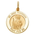 thumbnail image 2 of 14K Yellow Gold St. Jude Thaddeus Pray For Us Charm Pendant with 1.4mm Flat Open Wheat Chain Necklace - 18", 2 of 6