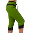 thumbnail image 3 of HomeGardon Capri Pants for Women,Yoga Pants Women,Summer High Waisted Solid Color Capris Color Matching Slim Fitting Yoga Gym Pants,S-XXXL, 3 of 4