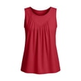 thumbnail image 6 of FRSASU Womens Tank Tops Summer V Neck Pleated Sleeveless Blouses Casual Fashion Going Out Vest Tops Red, 6 of 6
