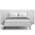 thumbnail image 2 of DG Casa Ali Boucle Queen Extended Headboard Bed Frame, Cream Fabric, Solid & Splayed Wood Legs, 2 of 9