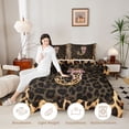 thumbnail image 3 of Manfei Leopard Print J Personalized Initial Queen Comforter Set 3pcs for Teens Female,Girls Vintage Bowtie Cheetah Print Bedding Comforter Set,Black Reversible,Microfiber Bedroom Decor, 3 of 6