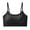 Black, variant on Women’s Ribbed Seamless Thin Strap Bralette, Nylon Spandex Soft Stretchy Fabric, Scoop Neck Removable Pads Light Support Casual Daily Layering Underwear Bra