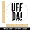 thumbnail image 2 of Uff Da Norwegian Ah Oh No Oops Drats Fun Text Self-Inking Rubber Stamp Ink Stamper - Green Ink - Medium 1 Inch, 2 of 7