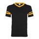 thumbnail image 1 of Camiseta de Rayas de Manga XXX para Hombre Ropa Deportiva Augusta Color Negro y Dorado, 1 of 1