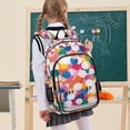 thumbnail image 7 of FORMRS Unisex School Backpack 17" Student Travel Bag with Laptop Compartment, White Colorful Circles, 7 of 7