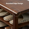 thumbnail image 4 of Vlush Shoe Rack Bench,3 Tier Wooden Storage Bench, Shoe Organizer or Entryway Bench, Good Load Bearing, Ideal for Entryway Hallway Living Room and Corridor Dark Brown 23.6", 4 of 7