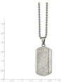 thumbnail image 2 of White Stainless Steel necklace Ball (Beaded) with pendant Dog Tags Men's Hammered 22 in 21.91 mm 2.39, 2 of 2