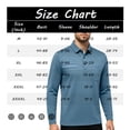 thumbnail image 3 of GrmtClth Mens Polo Shirts Long Sleeve Lapel Button Placket Chest Pocket Textured Striped All Season Business Casual Shirts Blue M, 3 of 5