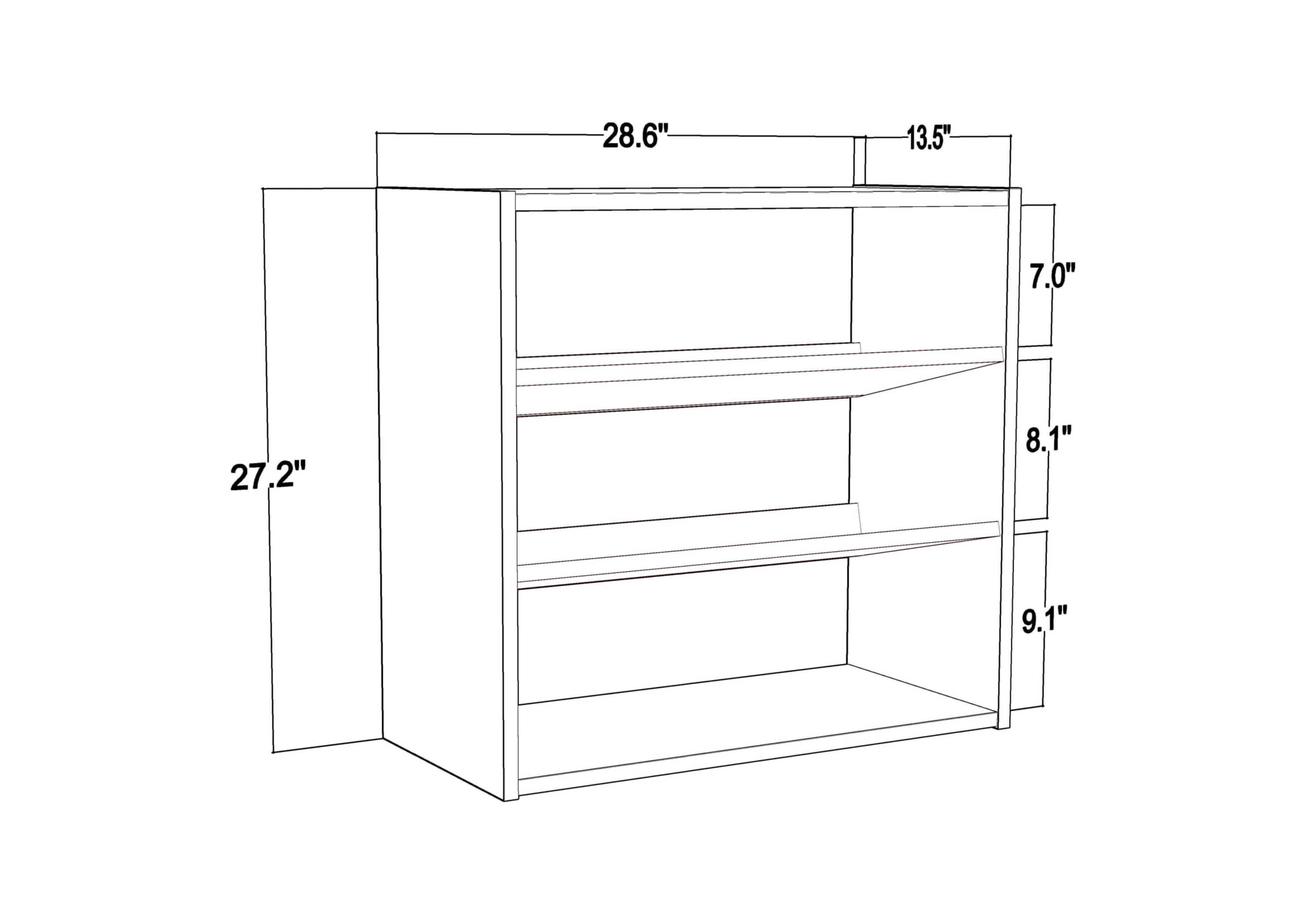 Ada Home Decor Furniture 3 Tier 9 Pair White Anthracite Marcey Modern Shoe Rack