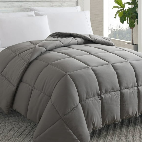Cosybay Couette Alternative (Gris Foncé Full) - Couette Douce Toutes Saisons Taille Full - Insert de Couette avec Onglets de Coin - Chaude et Moelleuse Hiver Été 82X86 Pouces