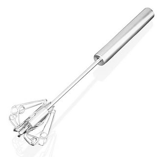 Yesbay Kitchen Stainless Steel Kitchen Semi-Automatic Egg Beater Whisk Milk  Cream Mixer,Silver 