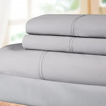 Superior Cotton Percale Deep Pocket Sheet Set, Queen, Platinum, 4-Pieces