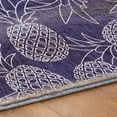 thumbnail image 5 of Addison Rugs Dream Shag Premium Machine Washable Transitional Pineapples Blue Round Rug, 8' x 8', 5 of 8