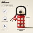 thumbnail image 4 of Sidagar 32 oz Vintage Stainless Steel Insulated Water Bottle with Straw Lid and Handle, Leakproof, Red Polka Dot, 4 of 8