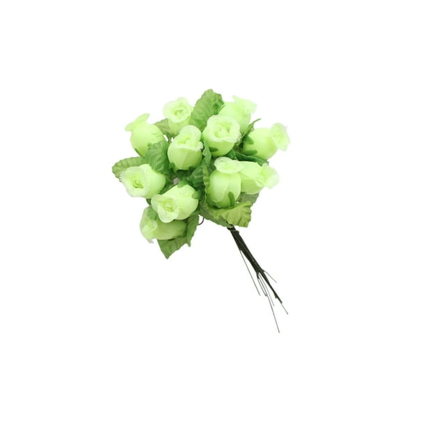 Advancent Cabezas Flores artificiales Ramo de rosas Hogar Boda Autoensamblaje Presente Plantas falsas Arreglo de fiesta de año nuevo Navidad Kits de decoración para fiestas Verde