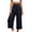 Navy, variant on Noric Women's High Waist Wide Leg Capri Pants with Button Casual Loose Fit Summer Dressy Trousers
