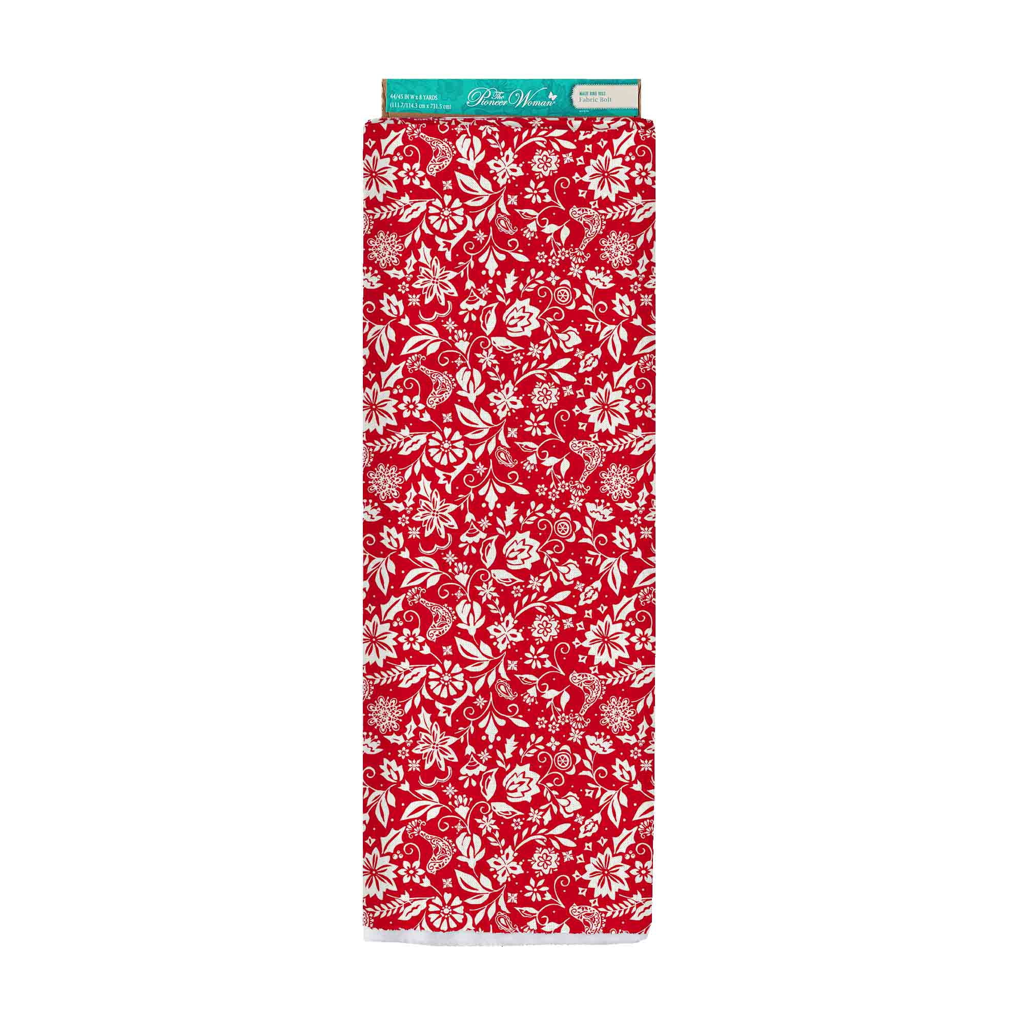 The Pioneer Woman 44' Cotton Maize Bird Toss Sewing & Craft Fabric 8 yd Bolt, Red