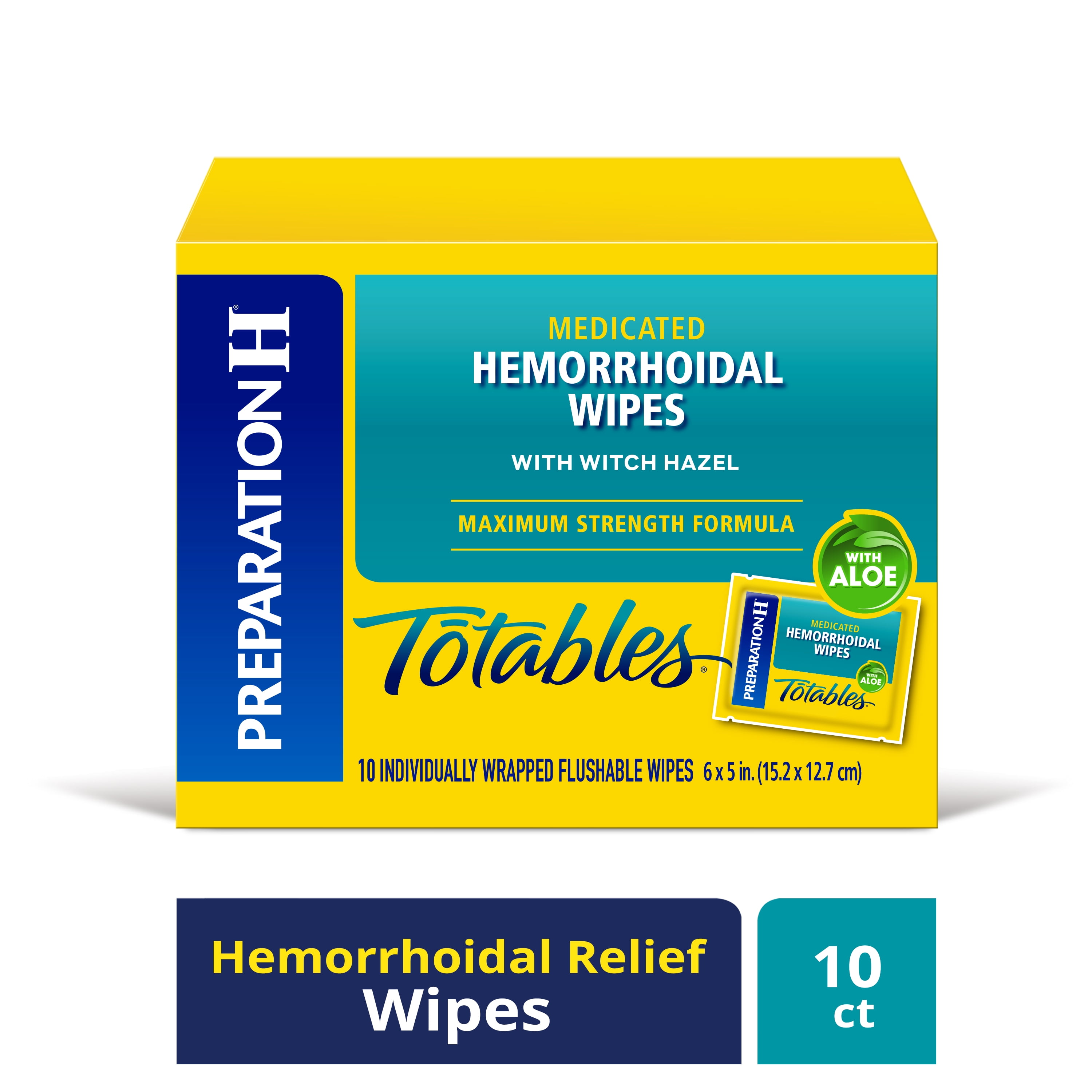 Preparation H Totables Medicated Hemorrhoid Wipes and flushable Wipes