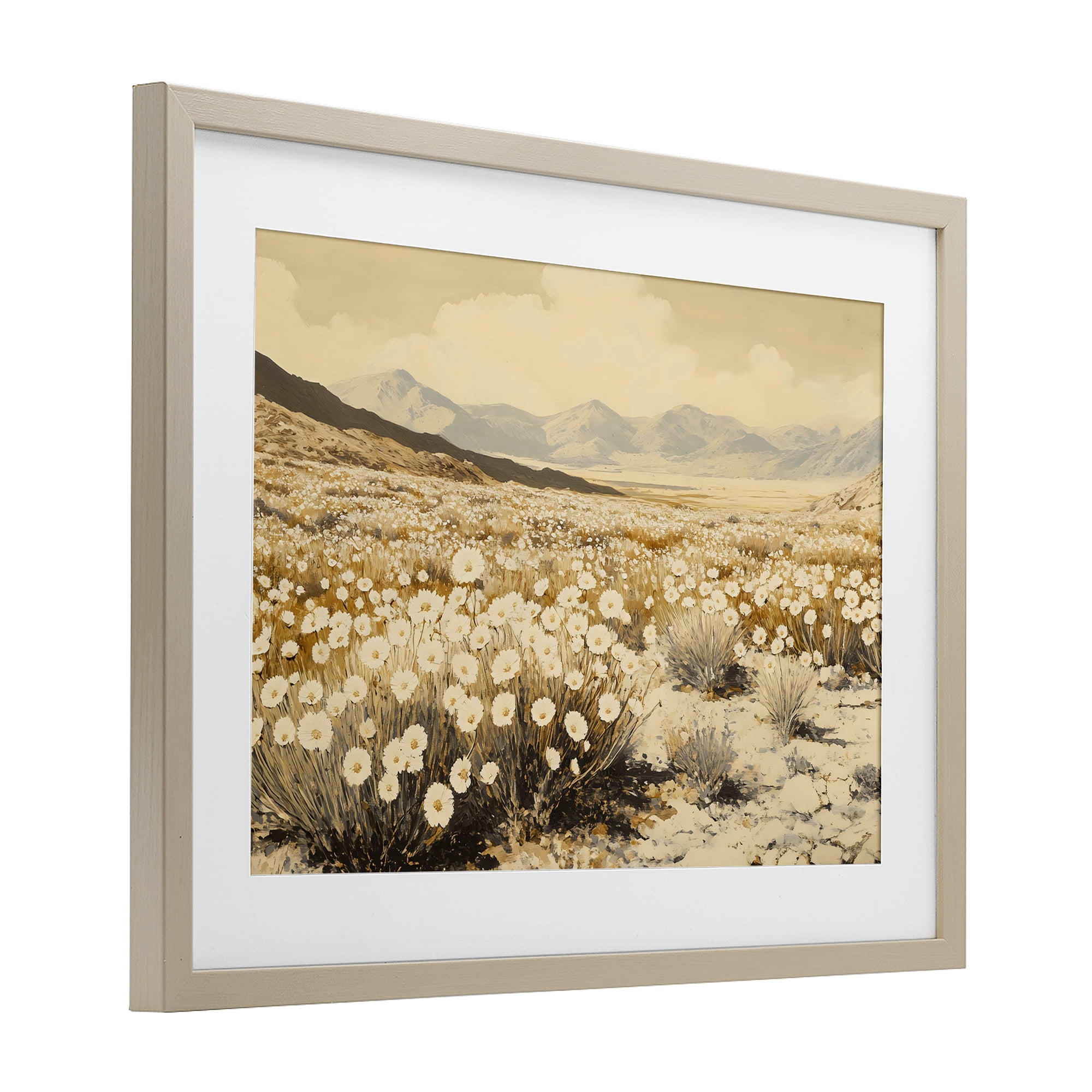 Stupell Industries Desert Wildflowers in Golden Valley Birch Framed Print Under Glass, design by Franklyn Gregory