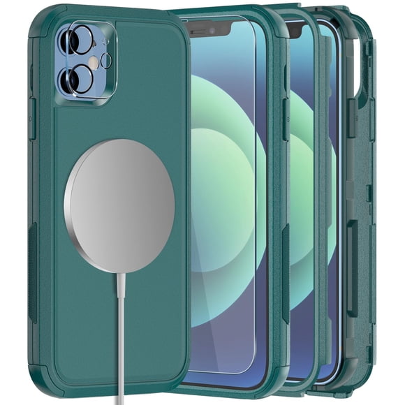Funda de teléfono Diverbox para iPhone 12 con protector de pantalla, paquete de 2