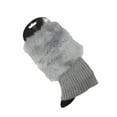 thumbnail image 1 of Qarigey 1 par de calentadores de piernas de piel, accesorio de ropa, funda de calcetín para niñas, al aire libre Medias gris claro, 1 of 6