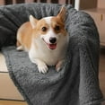 thumbnail image 2 of 1 Pack 3 Calming Blankets Fluffy Premium Fleece Pet Blanket Soft Sherpa Throw for Dog Puppy Cat Grey, 2 of 7
