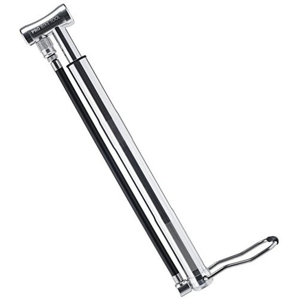 PRO BIKE TOOL Mini Floor Bike Pump, Super Fast Tire Inflation (Silver)