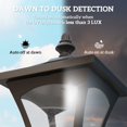 thumbnail image 4 of Single Solar Lamp Post Garden Solar-Powered LED Streetlight Style Outdoor Light Waterproof 5-6 Hours with Base for Lawn Pathway Walkway 47"H, Black, 4 of 7