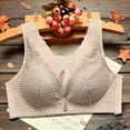 thumbnail image 5 of AINIYS Lift and Support Push-Up Bra Secure Fit Bra for Women Anti-Sagging Bra Breathable Everyday Bras Floral Lace Cleavage Bra Bralette Khaki 40, 5 of 5