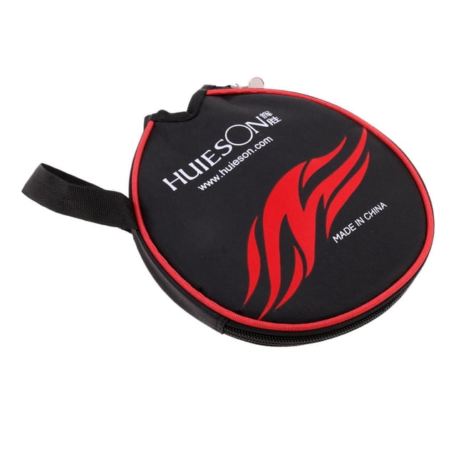 S SERENABLE Zipper Table Tennis Racket Paddle Carry Bag Case & Hand Loop - Lightweight & Black Red