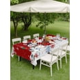 thumbnail image 3 of Outdoor Tablecloth with Umbrella Hole and Zipper, Red Snowman Christmas Rectangle Table Cloth 60x120 Inch Waterproof Tablecloth, Xmas Snowflake Winter Ball Picnic Table Cover for Patio Camping, 3 of 7