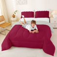 thumbnail image 3 of Manfei Qatar Flag Queen Comforter Set,Red White Comforter Sets Queen,Light Gray Reversible,3-Piece,1 Comforter and 2 Pillowcases, 3 of 7