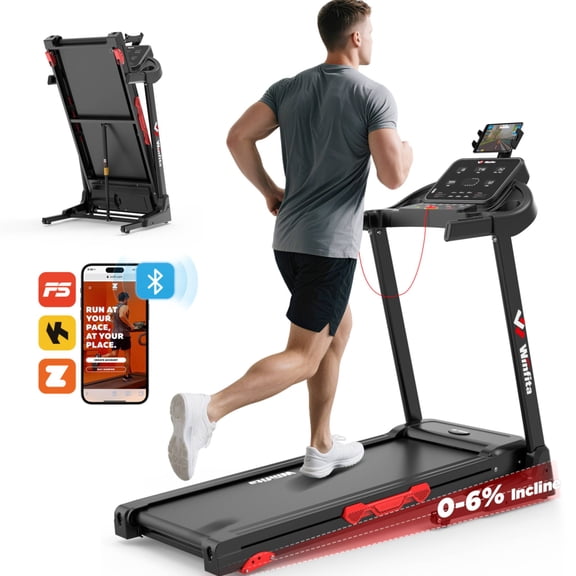 Incline Treadmills for Home, 3.5HP Walking Pad Treadmill with Incline, Foldable Electric Running Machine with 8 MPH Speed 64 Preset Programs, Upgrade LCD Panel, Bluetooth App, 300 lbs