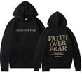 thumbnail image 3 of Chandail à Capuche pour Hommes et Femmes Faith over fear (Gris Clair, P), 3 of 11