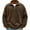 Brown, variant on 1/4 Zip Pullover Mens Stand Collar Fleece Sweater Solid Color Plush Winter Tops Long Sleeve Fall Clothes for Men (L, Coffee)