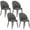 Grey, variant on HOMCOM Dining Chairs Set of 4 Kitchen Chairs with Metal Legs Black