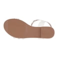 thumbnail image 5 of GC Shoes Womens Flat Fashion Sandals, Dressy Rhinestone Summer Flats, PU Leather Ankle Strap Dress Slides, Sanga/White/9.5, 5 of 5