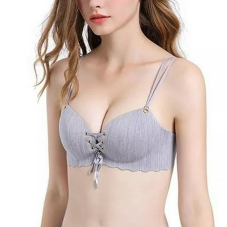 

Gyratedream Girls Women s Front Bowknot Tie Gathered Wirefree T-shirt Bra A B C Cup