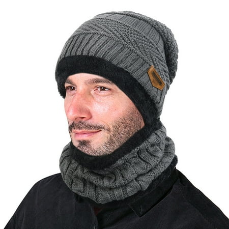 VBIGER Winter Beanie Hat Scarf Set Warm Knit Hat Thick Knit Skull Cap For Men Women