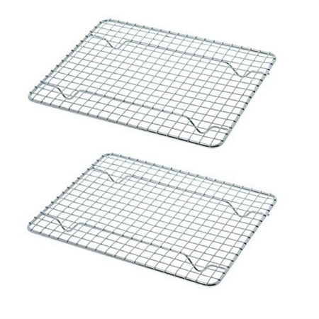 

Update International Heavy-Duty 1/4 Size Cooling Rack Wire Pan Grade Commercial Grade Oven-Safe Chrome 8 x 10 Inches Set of 2
