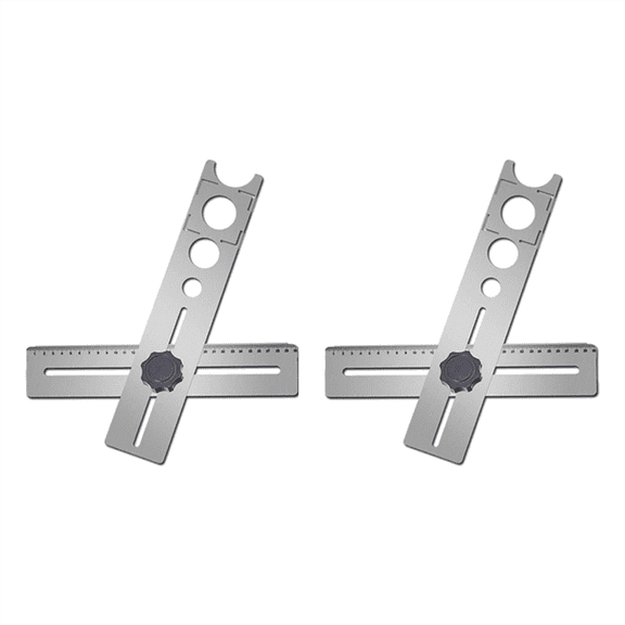 2X Multi-Functional Stainless Steel Ceramic Tile Hole Locator Ruler Adjustable Punching Hand Measure Tools