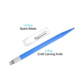 thumbnail image 3 of Uxcell 1 Pack Art Craft Carving Knife with 12 Pack Spare Tool Steel Blade Handle Dark Blue (1 Set), 3 of 6