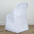 thumbnail image 2 of BalsaCircle 50 White Folding Round Solid Polyester Chair Covers Slipcovers, 2 of 7