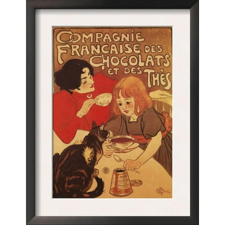 Paris, France - Chocolate and Tea Co Mother and Daughter Pr... Framed Art Print Wall