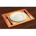 thumbnail image 3 of Ambesonne Japanese Place Mats Set of 4, Ninjas Vintage Sunset, Standard Size, Mustard and Purple, 3 of 5