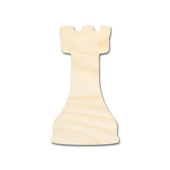 Unfinished Wood Rook Chess Piece Shape 5" / 1/2"