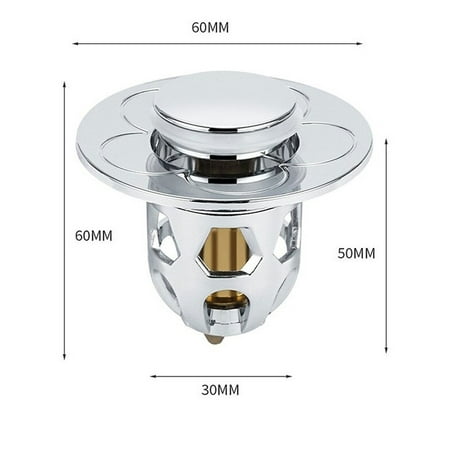 

Universal Bathroom Sink Plug Stopper Wash Basin Core Bounce PopUp Drain Filter