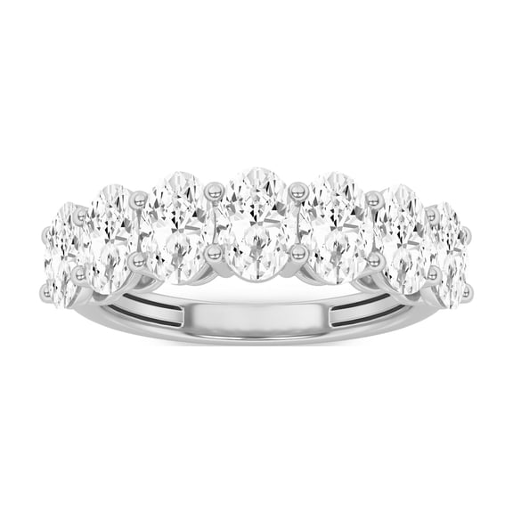 Fireborn - 3Cttw Oval Shaped Lab Grown Diamond (F/VS) Seven Stone Band Ring in 14K Gold